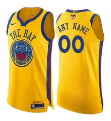 Women's Nike Golden State Warriors Customized Swingman Gold 2018 NBA Finals Bound NBA Jersey - City Edition