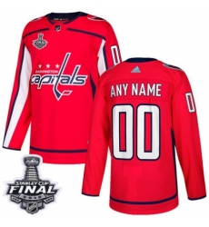 Youth Adidas Washington Capitals Customized Authentic Red Home 2018 Stanley Cup Final NHL Jersey