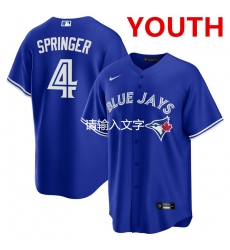 Youth toronto blue jays #4 george springer blue stitched mlb cool base nike jersey
