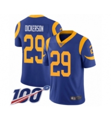 Men's Los Angeles Rams #29 Eric Dickerson Royal Blue Alternate Vapor Untouchable Limited Player 100th Season Football Jersey