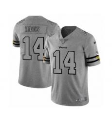 Men's Minnesota Vikings #14 Stefon Diggs Limited Gray Team Logo Gridiron Football Jersey