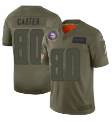 Women's Minnesota Vikings #80 Cris Carter Limited Camo 2019 Salute to Service Football Jersey