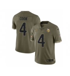Men's Minnesota Vikings #4 Dalvin Cook 2022 Olive Salute To Service Limited Stitched Jersey