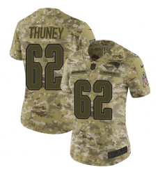 Women's Nike New England Patriots #62 Joe Thuney Limited Camo 2018 Salute to Service NFL Jersey