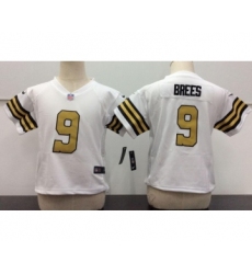 Toddler New Orleans Saints #9 Drew Brees White 2016 Color Rush Stitched NFL Nike Jersey