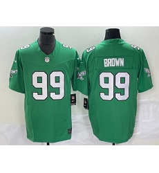 Men's Nike Philadelphia Eagles #99 Jerome Brown Green 2023 F.U.S.E. Vapor Limited Throwback Stitched Football Jersey