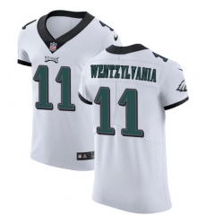 Men's Nike Philadelphia Eagles #11 Carson Wentz Elite White Wentzylvania NFL Jersey