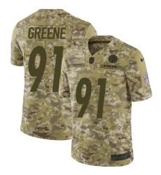 Men's Nike Pittsburgh Steelers #91 Kevin Greene Limited Camo 2018 Salute to Service NFL Jersey