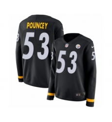 Women's Nike Pittsburgh Steelers #58 Jack Lambert Limited Black Therma Long Sleeve NFL Jersey