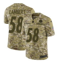 Youth Nike Pittsburgh Steelers #58 Jack Lambert Limited Camo 2018 Salute to Service NFL Jersey