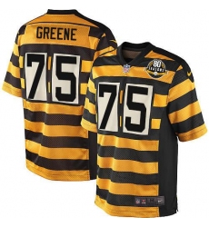 Men's Nike Pittsburgh Steelers #75 Joe Greene Limited Yellow/Black Alternate 80TH Anniversary Throwback NFL Jersey