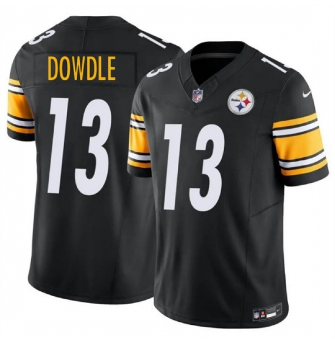 Men's Pittsburgh Steelers #13 Rico Dowdle Black 2025 F.U.S.E. Vapor Limited Stitched Football Jersey