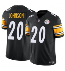 Men's Pittsburgh Steelers #20 Kaleb Johnson Black 2025 Draft F.U.S.E. Vapor Limited Football Stitched Jersey