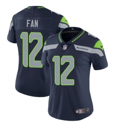 Women's Nike Seattle Seahawks 12th Fan Steel Blue Team Color Vapor Untouchable Limited Player NFL Jersey