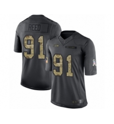 Youth Seattle Seahawks #91 Jarran Reed Limited Black 2016 Salute to Service Football Jersey
