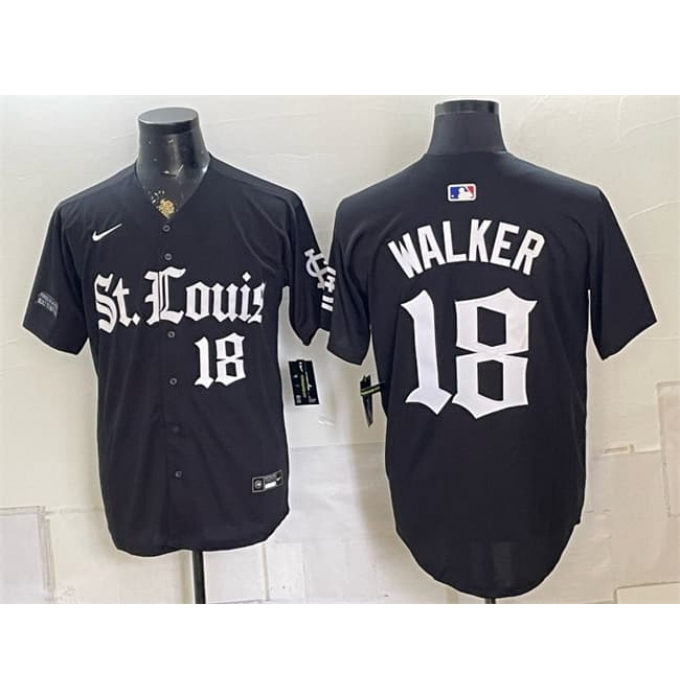 Men's St. Louis Cardinals #18 Jordan Walker Black 'Gothic Legacy Edition' Vapor Premier Limited Stitched Baseball Jersey