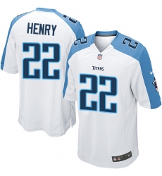 Men's Nike Tennessee Titans #22 Derrick Henry Game White NFL Jersey Men's Nike Tennessee Titans #22 Derrick Henry Game White NFL Jersey
