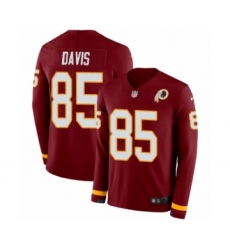 Youth Nike Washington Redskins #85 Vernon Davis Limited Burgundy Therma Long Sleeve NFL Jersey