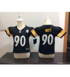Nike Pittsburgh Steelers #90 T. J. Watt Black Toddlers Jersey
