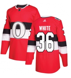 Men's Adidas Ottawa Senators #36 Colin White Red Authentic 2017 100 Classic Stitched NHL Jersey