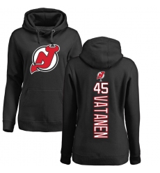 NHL Women's Adidas New Jersey Devils #45 Sami Vatanen Black Backer Pullover Hoodie