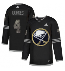 Men's Adidas Buffalo Sabres #4 Josh Gorges Black Authentic Classic Stitched NHL Jersey
