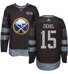 Men's Adidas Buffalo Sabres #15 Jack Eichel Authentic Black 1917-2017 100th Anniversary NHL Jersey