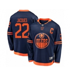 Youth Edmonton Oilers #22 Jean-Francois Jacques Authentic Navy Blue Alternate Fanatics Branded Breakaway Hockey Jersey