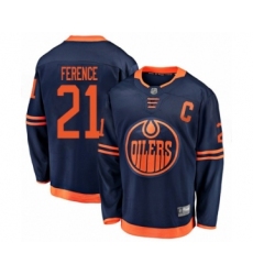 Youth Edmonton Oilers #21 Andrew Ference Authentic Navy Blue Alternate Fanatics Branded Breakaway Hockey Jersey