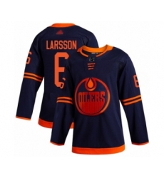 Men's Edmonton Oilers #6 Adam Larsson Authentic Navy Blue Alternate Hockey Jersey