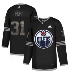 Men's Adidas Edmonton Oilers #31 Grant Fuhr Black Authentic Classic Stitched NHL Jersey