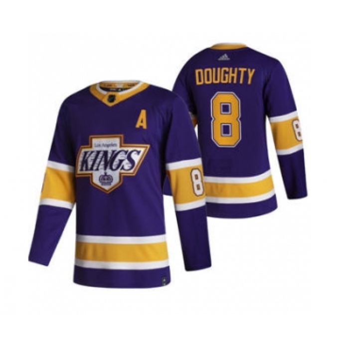 Men's Los Angeles Kings #8 Drew Doughty Black 2020-21 Reverse Retro Alternate Hockey Jersey