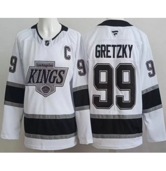Men's Los Angeles Kings #99 Wayne Gretzky White Authentic Jersey