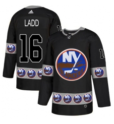 Men's Adidas New York Islanders #16 Andrew Ladd Authentic Black Team Logo Fashion NHL Jersey