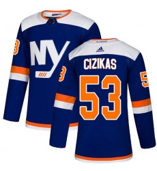 Men's Adidas New York Islanders #53 Casey Cizikas Premier Blue Alternate NHL Jersey