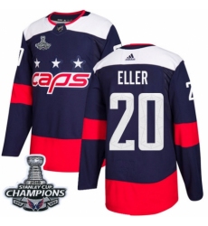 Youth Adidas Washington Capitals #20 Lars Eller Authentic Navy Blue 2018 Stadium Series 2018 Stanley Cup Final Champions NHL Jersey