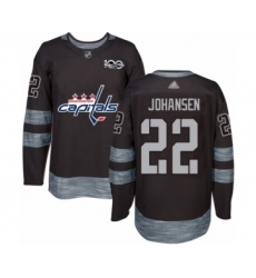 Men's Washington Capitals #22 Lucas Johansen Authentic Black 1917-2017 100th Anniversary Hockey Jersey