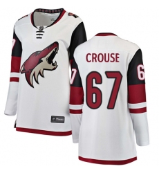 Women's Arizona Coyotes #67 Lawson Crouse Authentic White Away Fanatics Branded Breakaway NHL Jersey