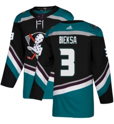 Men's Adidas Anaheim Ducks #3 Kevin Bieksa Authentic Black Teal Third NHL Jersey