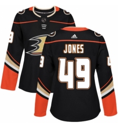Women's Adidas Anaheim Ducks #49 Max Jones Premier Black Home NHL Jersey