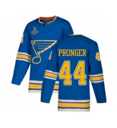 Men's St. Louis Blues #44 Chris Pronger Authentic Navy Blue Alternate 2019 Stanley Cup Champions Hockey Jersey