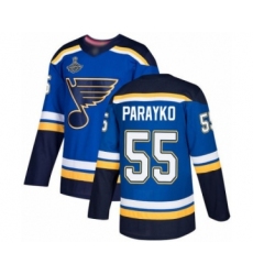 Youth St. Louis Blues #55 Colton Parayko Authentic Royal Blue Home 2019 Stanley Cup Champions Hockey Jersey