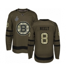 Men's Boston Bruins #8 Cam Neely Authentic Green Salute to Service 2019 Stanley Cup Final Bound Hockey Jersey