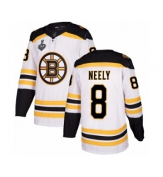 Youth Boston Bruins #8 Cam Neely Authentic White Away 2019 Stanley Cup Final Bound Hockey Jersey