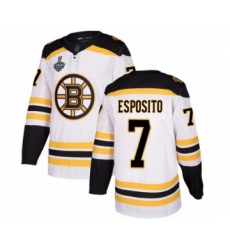 Youth Boston Bruins #7 Phil Esposito Authentic White Away 2019 Stanley Cup Final Bound Hockey Jersey