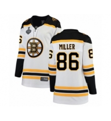 Women's Boston Bruins #86 Kevan Miller Authentic White Away Fanatics Branded Breakaway 2019 Stanley Cup Final Bound Hockey Jersey