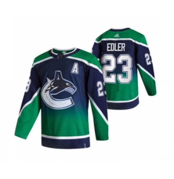 Men's Vancouver Canucks #23 Alexander Edler Green 2020-21 Reverse Retro Alternate Hockey Jersey