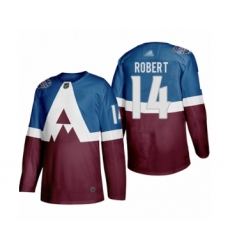 Men's Colorado Avalanche #14 Rene Robert Authentic Burgundy Blue 2020 Stadium Series Hockey Jersey