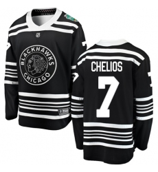 Men's Chicago Blackhawks #7 Chris Chelios Black 2019 Winter Classic Fanatics Branded Breakaway NHL Jersey