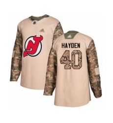 Men's New Jersey Devils #40 John Hayden Authentic Camo Veterans Day Practice Hockey Jersey